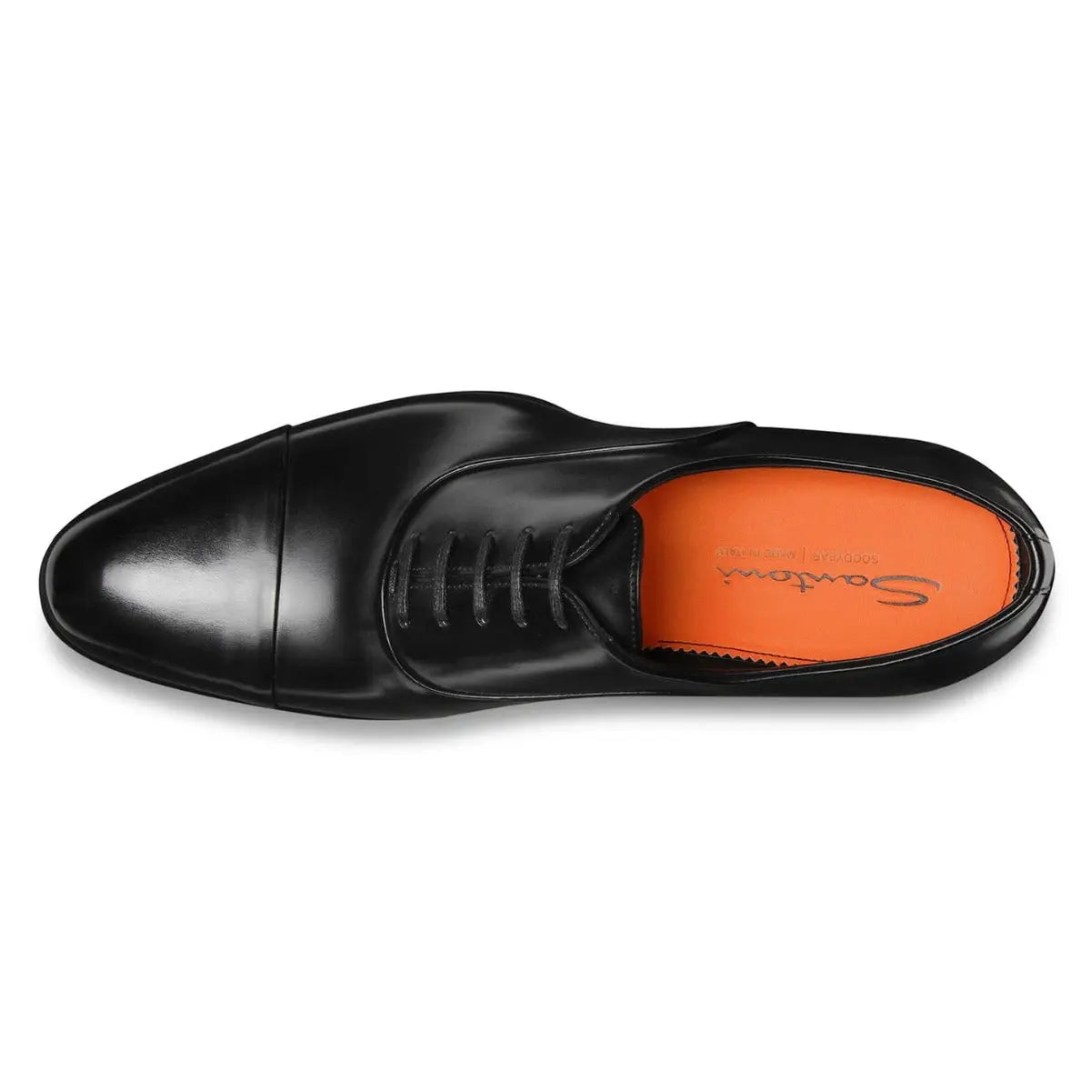 Santoni - Black Lace Up Oxford Shoe SHOES Santoni