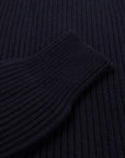 Robert Old - Dark Navy Torridon 8Ply Cashmere Shawl Collar Pullover CASHMERE Robert Old
