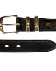 Robert Old - Black 'Tamar' Bridle Hide Leather Belt BELTS/BRACES Robert Old