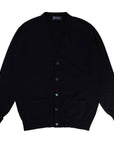 Robert Old - Dark Navy Cawdor 2ply Cashmere Cardigan CASHMERE Robert Old