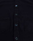 Robert Old - Dark Navy Cawdor 2ply Cashmere Cardigan CASHMERE Robert Old