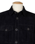 Robert Old - Navy-Blue Nubuck Suede Shirt Jacket LEATHERS Robert Old