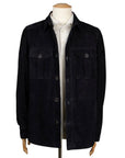 Robert Old - Navy-Blue Nubuck Suede Shirt Jacket LEATHERS Robert Old