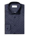 Eton - Navy Double E Logo Fine Print Twill Shirt L/S SHIRTS Eton