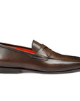 Santoni - Brown Polished Leather Penny Loafer SHOES Santoni