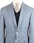 Robert Old - Light Blue Check Virgin Wool & Cashmere Jacket JACKETS Robert Old