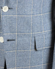 Robert Old - Light Blue Check Virgin Wool & Cashmere Jacket JACKETS Robert Old