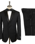 Belvest - Black Wool & Mohair Satin Tuxedo Suit SUITS Belvest