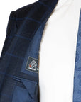 Robert Old - Navy Wool & Cashmere Windowpane Check Suit SUITS Robert Old
