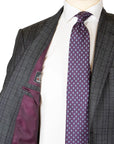 Robert Old - Grey and Purple Check Virgin Wool Suit SUITS Robert Old