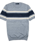 Robert Old - Blue Stripe Knitted T-Shirt KNITWEAR Robert Old