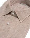 Robert Old - Brown Linen Long Sleeve Shirt L/S SHIRTS Robert Old