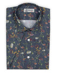 Robert Old - Navy Floral Swiss Cotton Short Sleeve Shirt S/S SHIRTS Robert Old