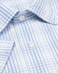 Robert Old - Light Blue Check Swiss Cotton Short Sleeve Shirt S/S SHIRTS Robert Old