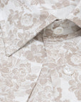 Robert Old - Beige Floral 100% Swiss Cotton Short Sleeve Shirt S/S SHIRTS Robert Old