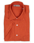 Robert Old - Burnt Orange Linen Short Sleeve Shirt S/S SHIRTS Robert Old