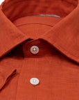 Robert Old - Burnt Orange Linen Short Sleeve Shirt S/S SHIRTS Robert Old