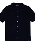 Robert Old - Navy 100% Cotton Italian Knit Shirt S/S POLOS Robert Old