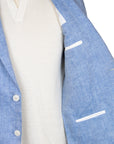 Robert Old - Light Blue Loro Piana Herringbone Linen Jacket JACKETS Robert Old