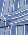 Fedeli - Bold Blue Stripe Linen Long Sleeve Shirt L/S SHIRTS FEDELI