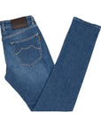 Moorer - Mid-Wash Natural Indigo Slim Fit 'Credi' Denim Jeans JEANS MooRER