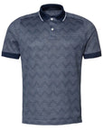 Eton - Navy Zigzag Jacquard Filo di Scozia Polo Shirt S/S POLOS Eton