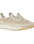 Santoni - Beige Tumbled Leather and Suede Sneaker SHOES Santoni