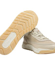 Santoni - Beige Tumbled Leather and Suede Sneaker SHOES Santoni