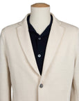 Robert Old - Cream Linen & Cotton Italian Knitted Unstructured Blazer KNITWEAR Robert Old