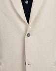 Robert Old - Cream Linen & Cotton Italian Knitted Unstructured Blazer KNITWEAR Robert Old