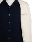 Robert Old - Cream Linen & Cotton Italian Knitted Unstructured Blazer KNITWEAR Robert Old