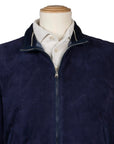 Robert Old - Indigo Perforated Suede Bomber Jacket LEATHERS Robert Old
