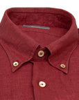 Robert Old - Red Linen Button-Down Long Sleeve Shirt L/S SHIRTS Robert Old