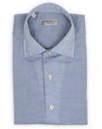 Robert Old - Steel Blue Cotton & Linen Long Sleeve Shirt L/S SHIRTS Robert Old