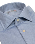 Robert Old - Steel Blue Cotton & Linen Long Sleeve Shirt L/S SHIRTS Robert Old