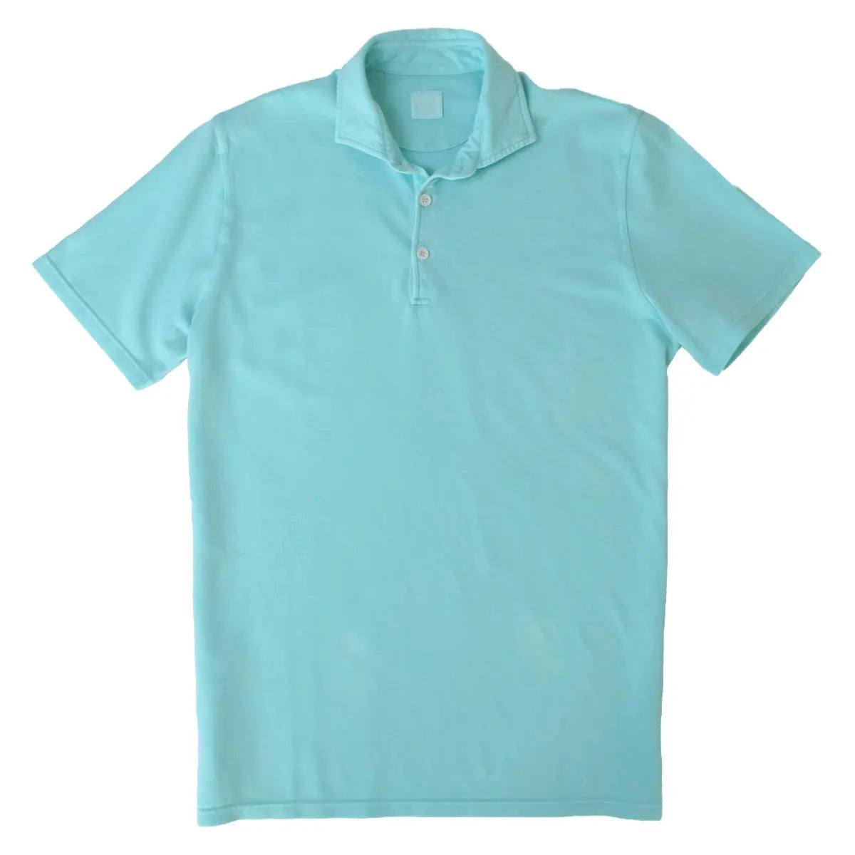 Poloshirt aus Pique aus 100 Baumwolle in Aquablau