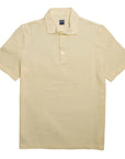 Fedeli - Yellow Linen & Cotton Short Sleeve Polo Shirt S/S POLOS FEDELI