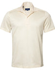 Eton - Off White Geometric Jacquard Filo di Scozia Polo Shirt S/S POLOS Eton