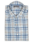 Robert Old - Grey Check Linen Long Sleeve Shirt L/S SHIRTS Robert Old