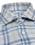 Robert Old - Grey Check Linen Long Sleeve Shirt L/S SHIRTS Robert Old