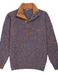 Robert Old - Navy & Vicuna Melange Buttoned-Neck Wool Jumper KNITWEAR Robert Old