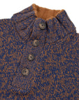 Robert Old - Navy & Vicuna Melange Buttoned-Neck Wool Jumper KNITWEAR Robert Old