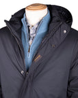 Moorer - Dark Blue ‘Vermont’ Padded Duster Coat OVERCOATS MooRER