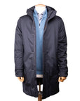 Moorer - Dark Blue ‘Vermont’ Padded Duster Coat OVERCOATS MooRER