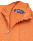 Robert Old - Orange Virgin Wool Zip Neck Sweater KNITWEAR Robert Old