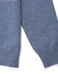 Robert Old - Blue Melange Buttoned Zip-Neck Wool Jumper KNITWEAR Robert Old