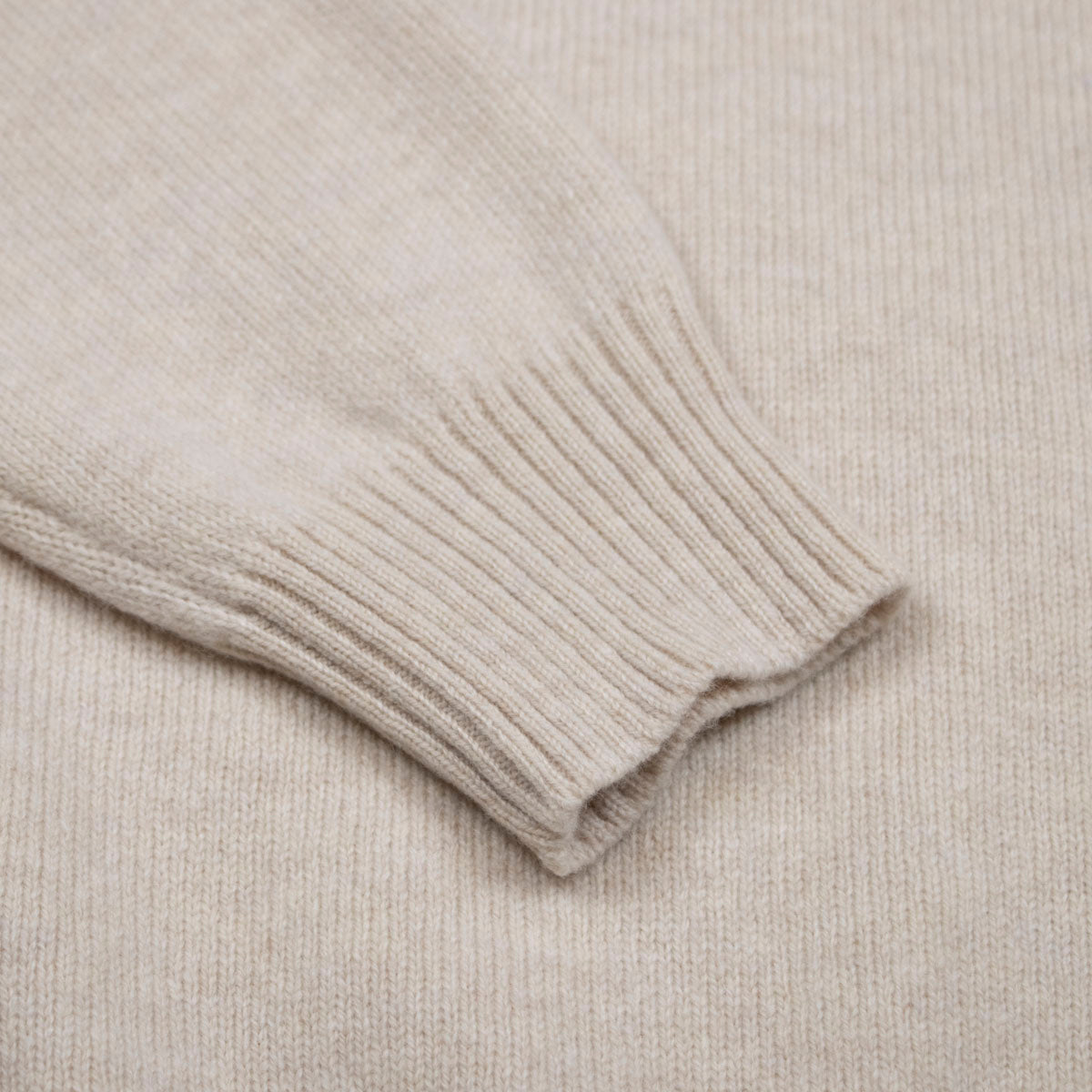 Robert Old - Oatmeal Virgin Wool Buttoned Zip-Neck Wool Jumper KNITWEAR Robert Old