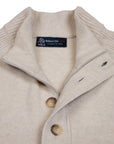Robert Old - Oatmeal Virgin Wool Buttoned Zip-Neck Wool Jumper KNITWEAR Robert Old