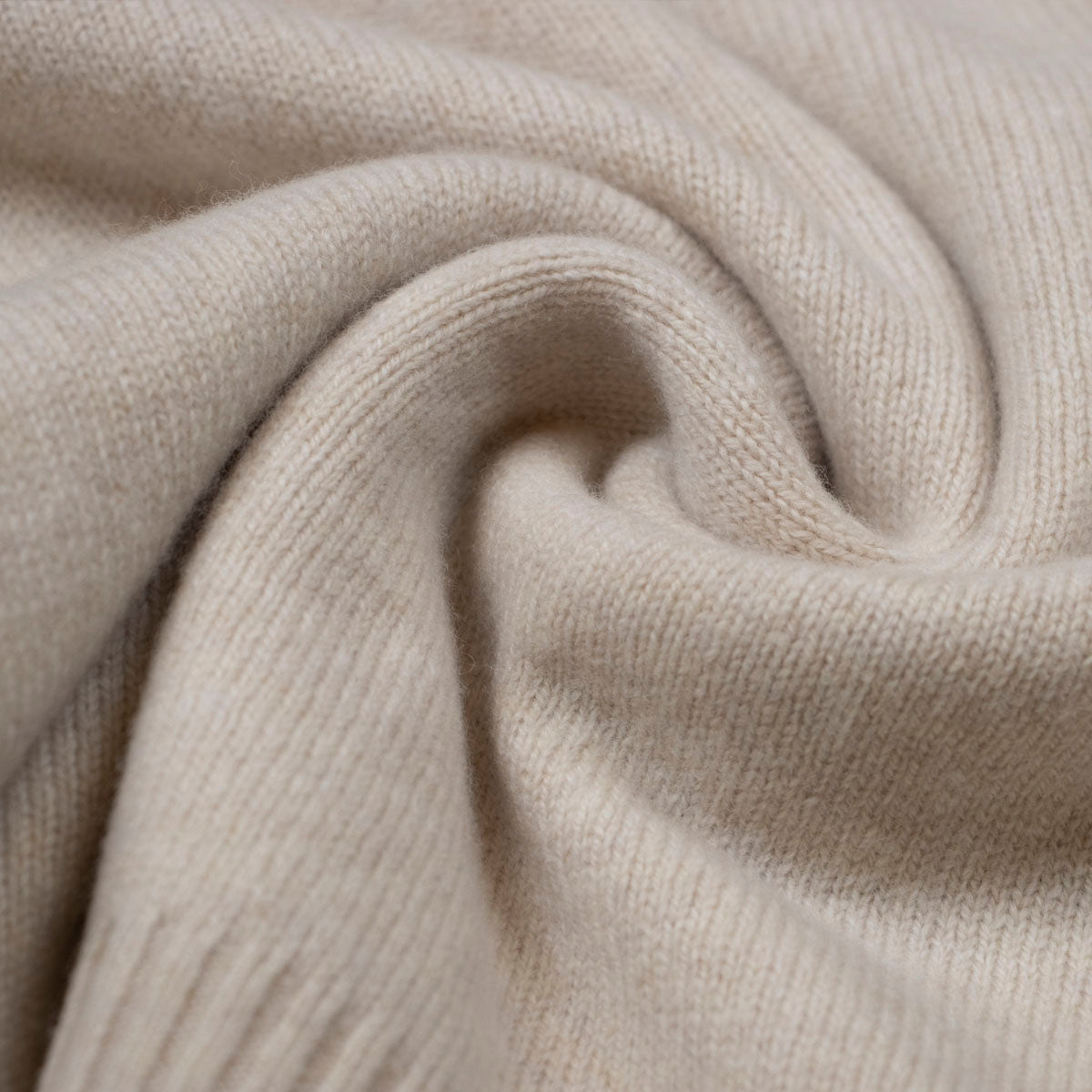Robert Old - Oatmeal Virgin Wool Buttoned Zip-Neck Wool Jumper KNITWEAR Robert Old