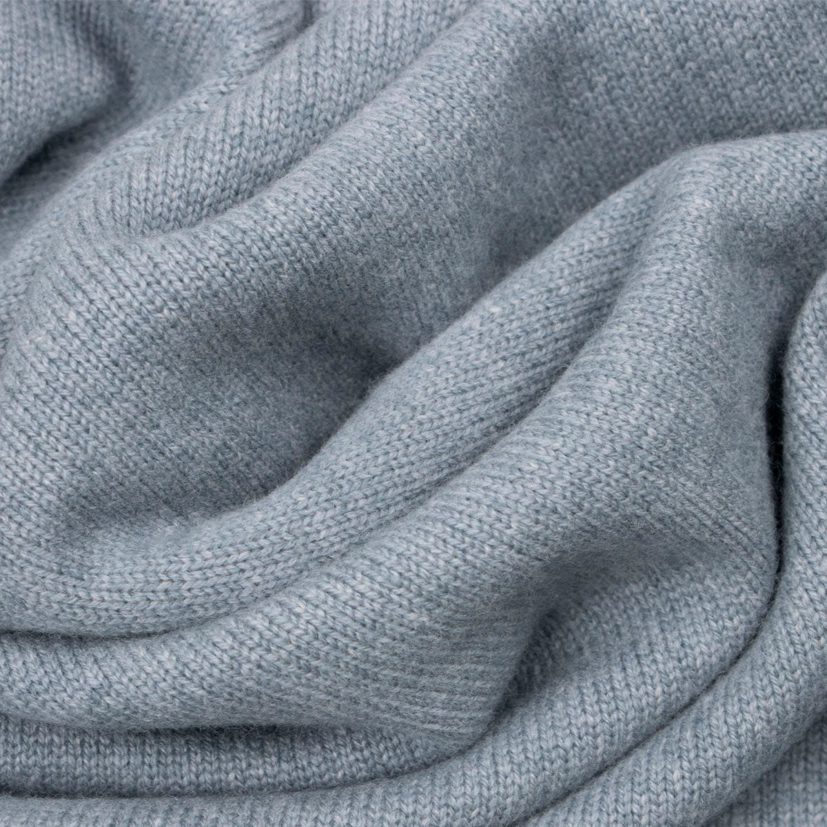 Robert Old - Ice Blue Wool & Cashmere Blend Crew Neck Jumper KNITWEAR Robert Old